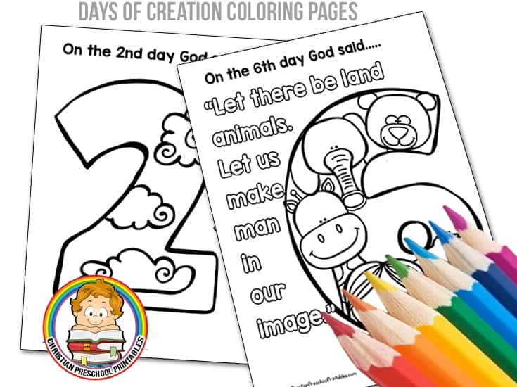 days of creation coloring pages free - photo #5
