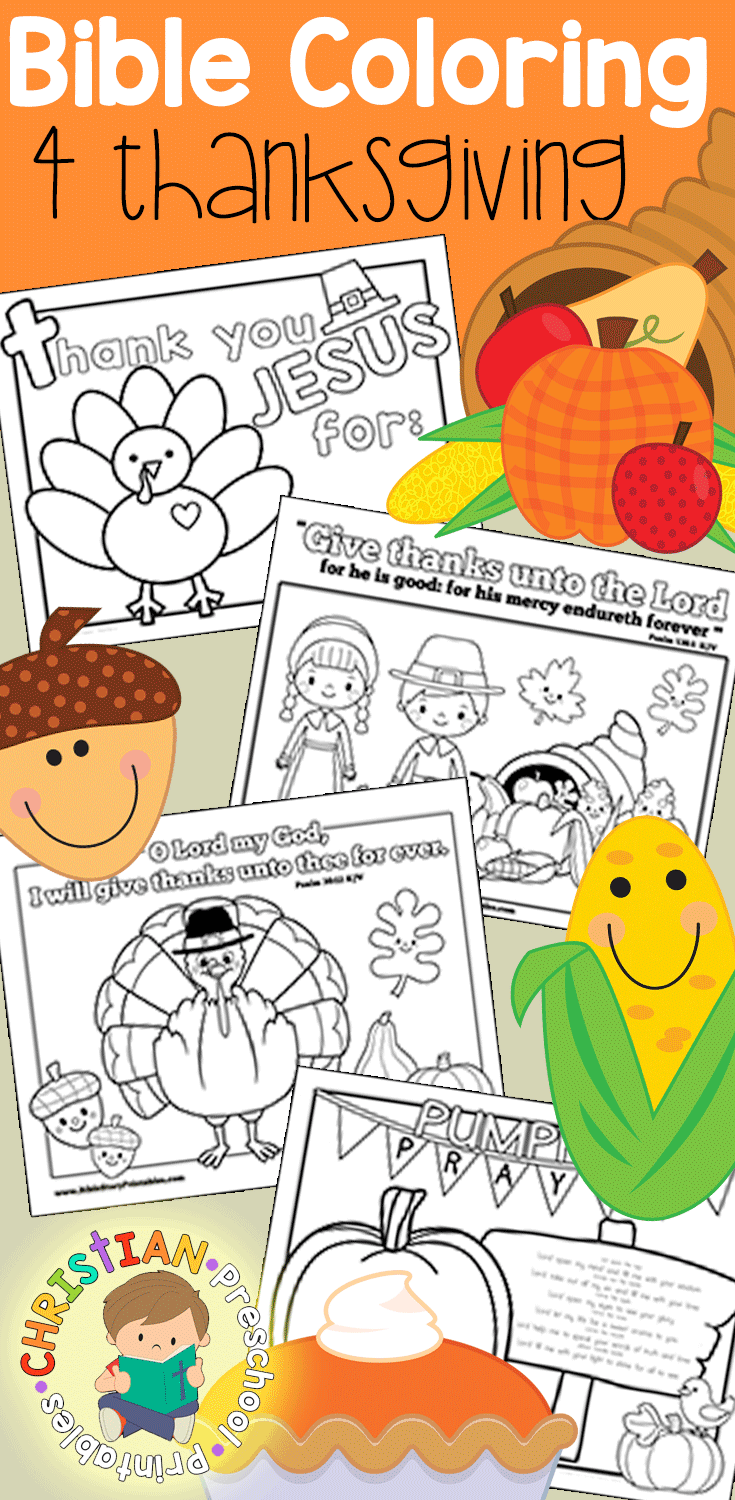 Thanksgiving Bible Coloring Pages - Christian Preschool Printables - Thanksgiving Bible Printables For Preschoolers