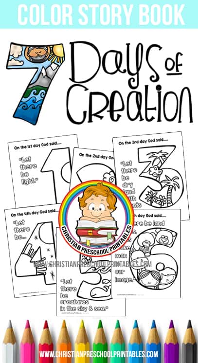 Days Of Creation Coloring Pages Christian Preschool Printables