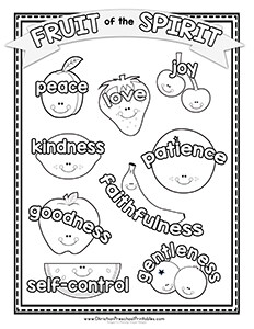 Fruit Of The Spirit Coloring Pages Preschool