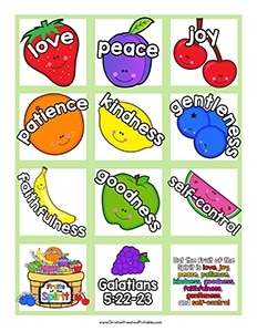 Fruit of the Spirit Printables Christian Preschool Printables