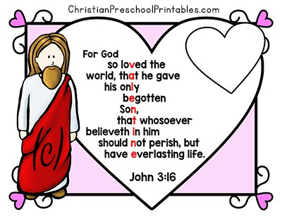 valentine's day bible printables  christian preschool