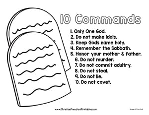 ten commandments for children coloring pages