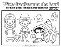 Thanksgiving Bible Coloring Pages - Christian Preschool Printables