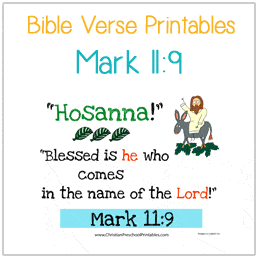 Hosanna Bible Verse Printables - Christian Preschool Printables