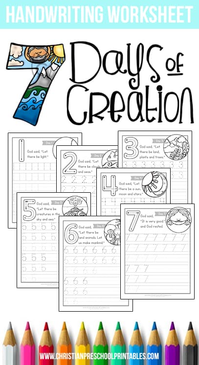 Days of Creation Worksheets - Christian Preschool Printables