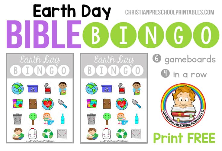 Earth Day Bible Bingo Christian Preschool Printables