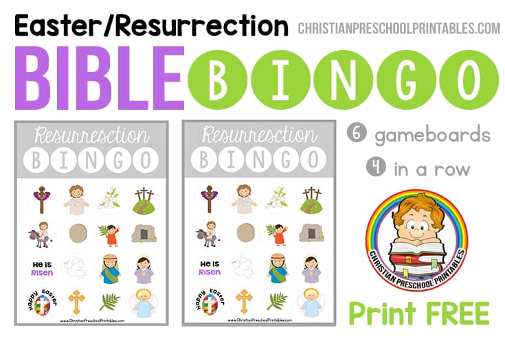 Easter Resurrection Bible Bingo Game Christian Preschool Printables Easter Resurrection Bible Bingo Game Christian Preschool Printables