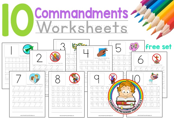 ten commandment worksheets christian preschool printables