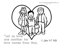 Valentine's Day Bible Coloring Pages - Christian Preschool Printables