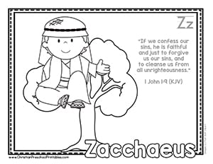 coloring pages of zacchaeus