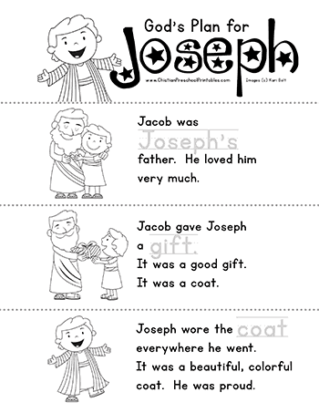 joseph bible printables  christian preschool printables