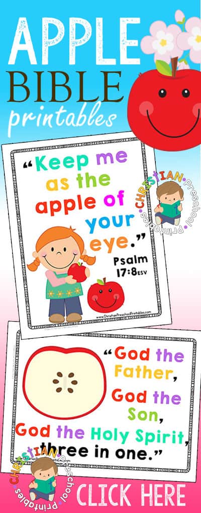 apple theme bible verse printables christian preschool printables