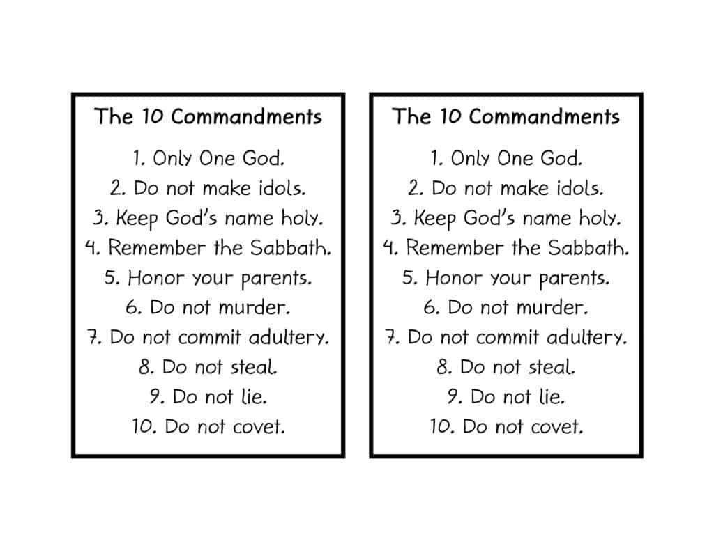 Ten Commandments Bible Craft - Bible Story Printables