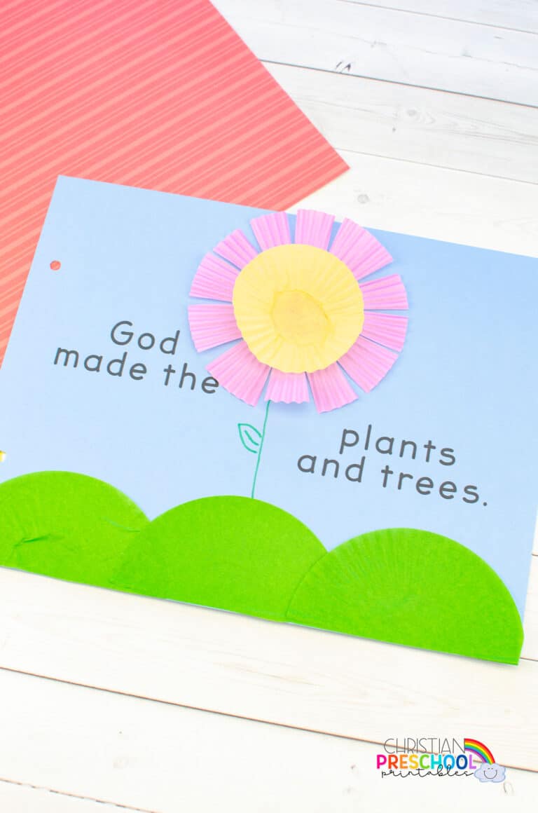 Creation Craft Book using Cupcake Liners - Christian Preschool Printables