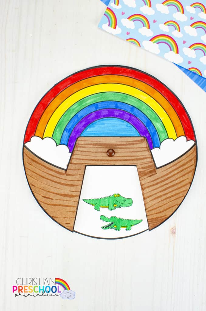 Crafts For Noah S Ark Spinner Animal Activity Christian Preschool Printables