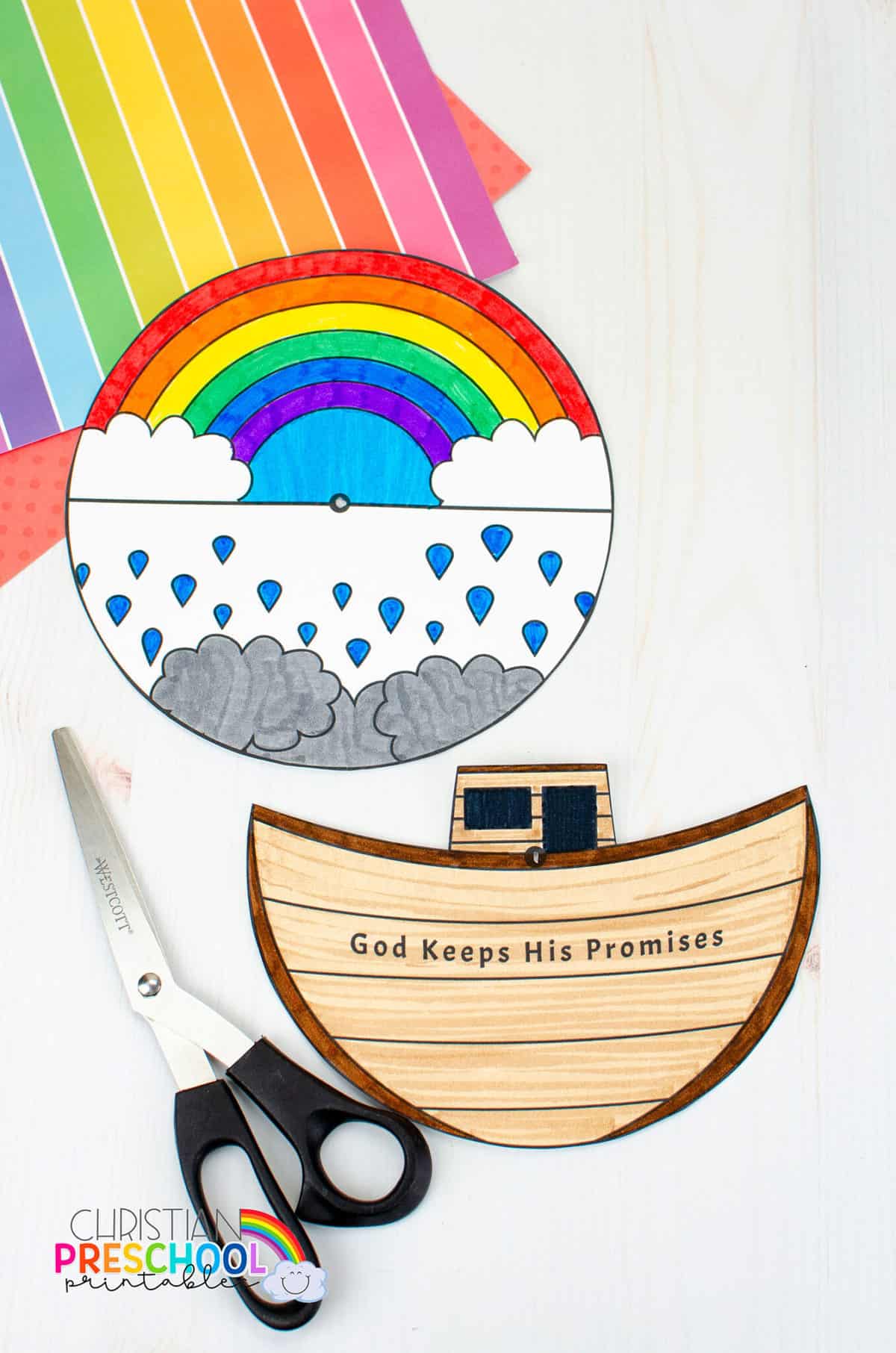 Noah s Ark Craft Spinner For Kids Christian Preschool Printables