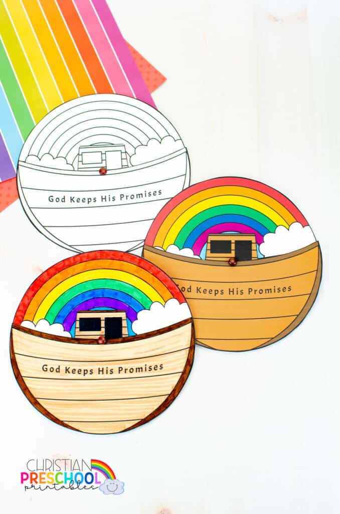 Noah's Ark Craft Spinner for Kids - Christian Preschool Printables