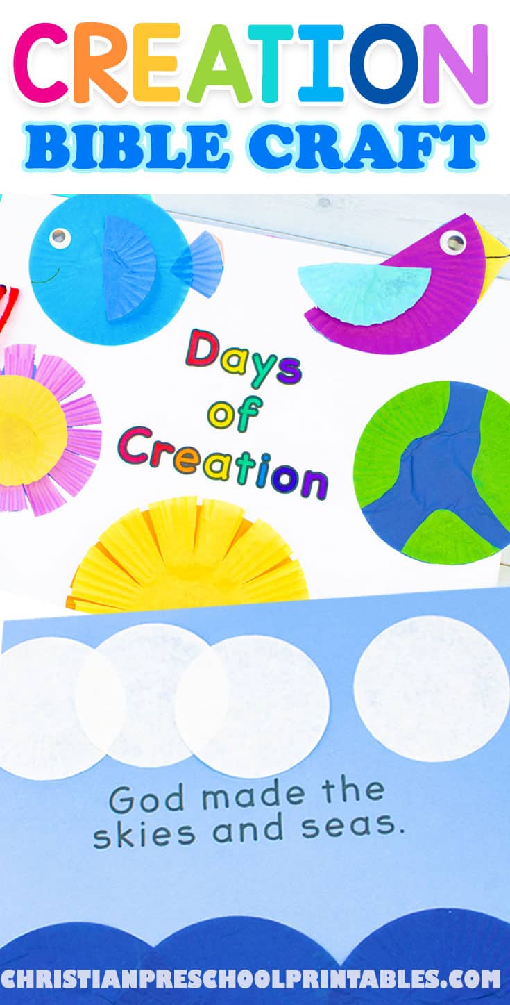 Creation Craft Book using Cupcake Liners - Christian Preschool Printables