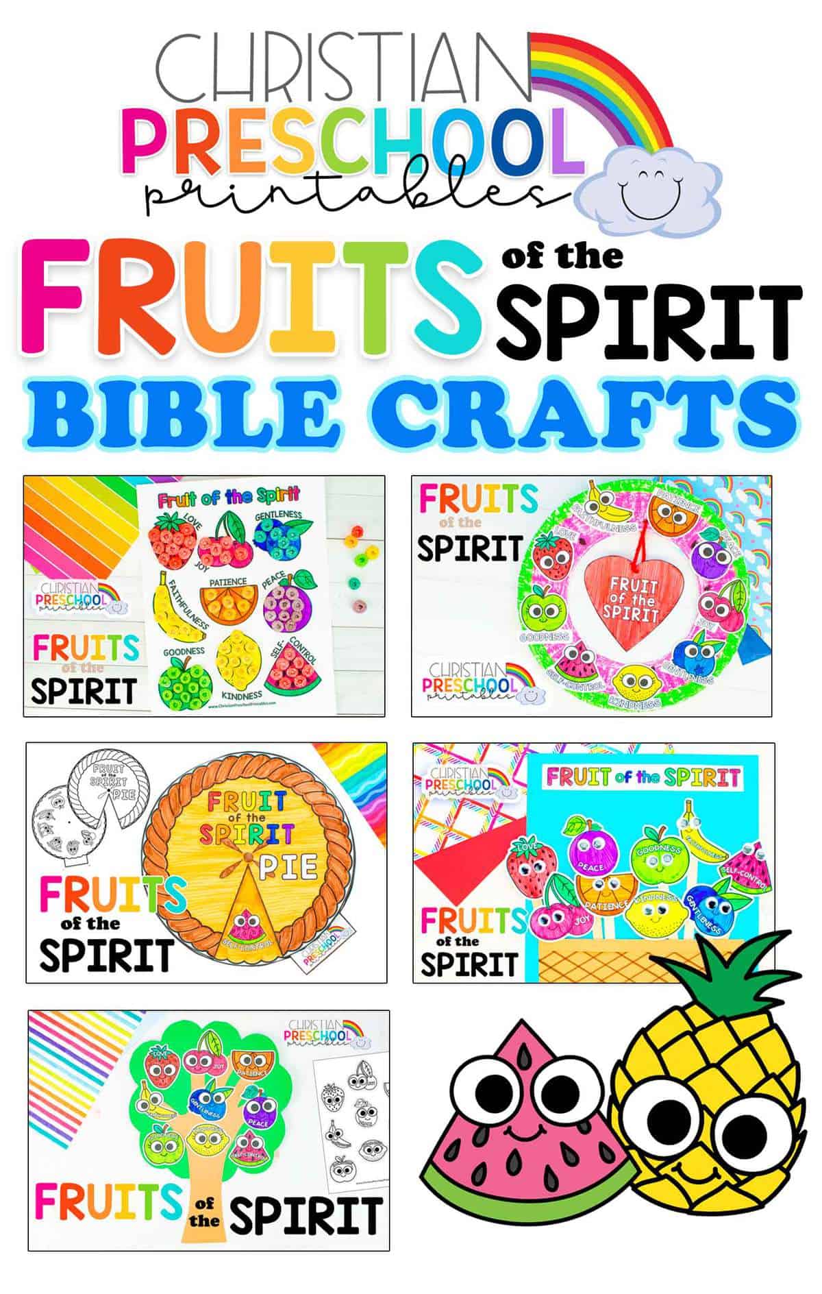 Fruit of the Spirit Bible Crafts for Kids - Christian Preschool Printables