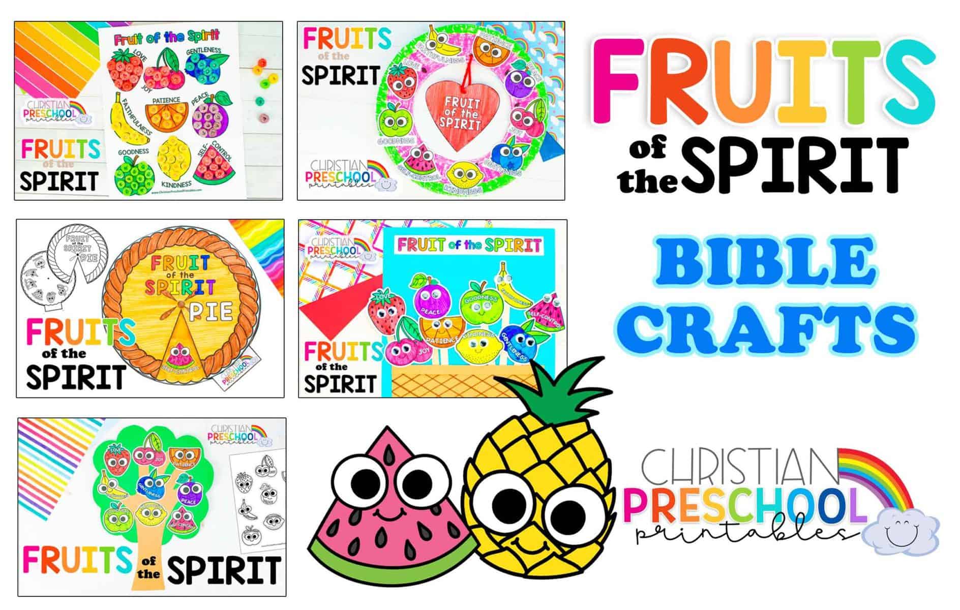 Fruit of the Spirit Bible Crafts for Kids Christian Preschool Printables