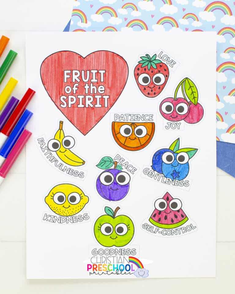 Fruit of the Spirit Printables for Kids Christian Preschool Printables