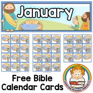 Bible Calendar Printables - Christian Preschool Printables